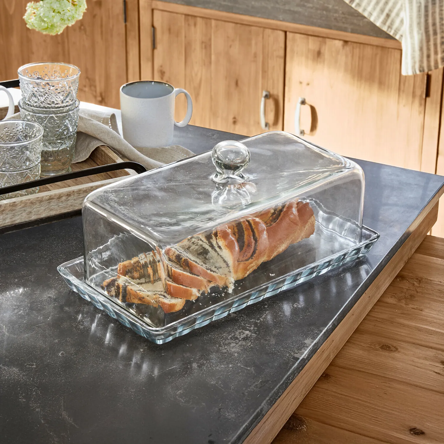 Glasglocke mit Platte Nelia – Bild 4