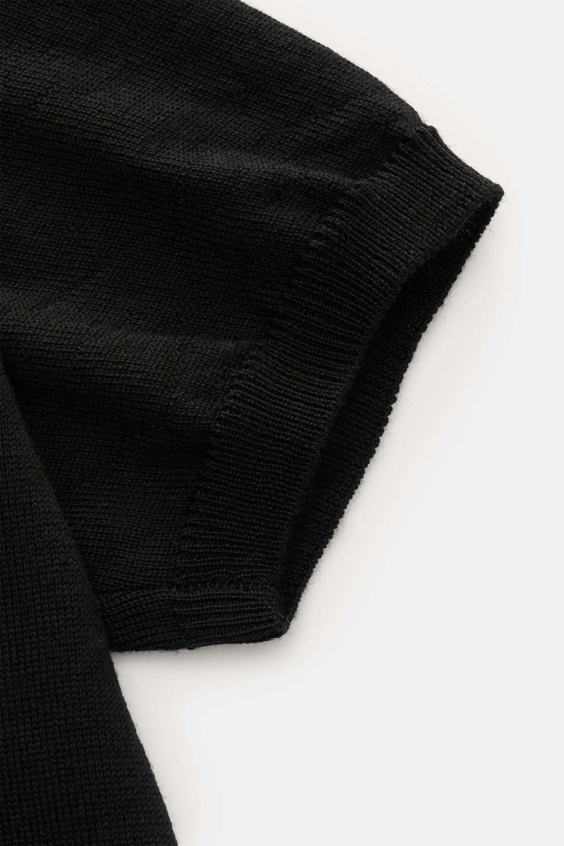 Aurélien - Herren - Merino Kurzarm-Strickpolo schwarz – Bild 5