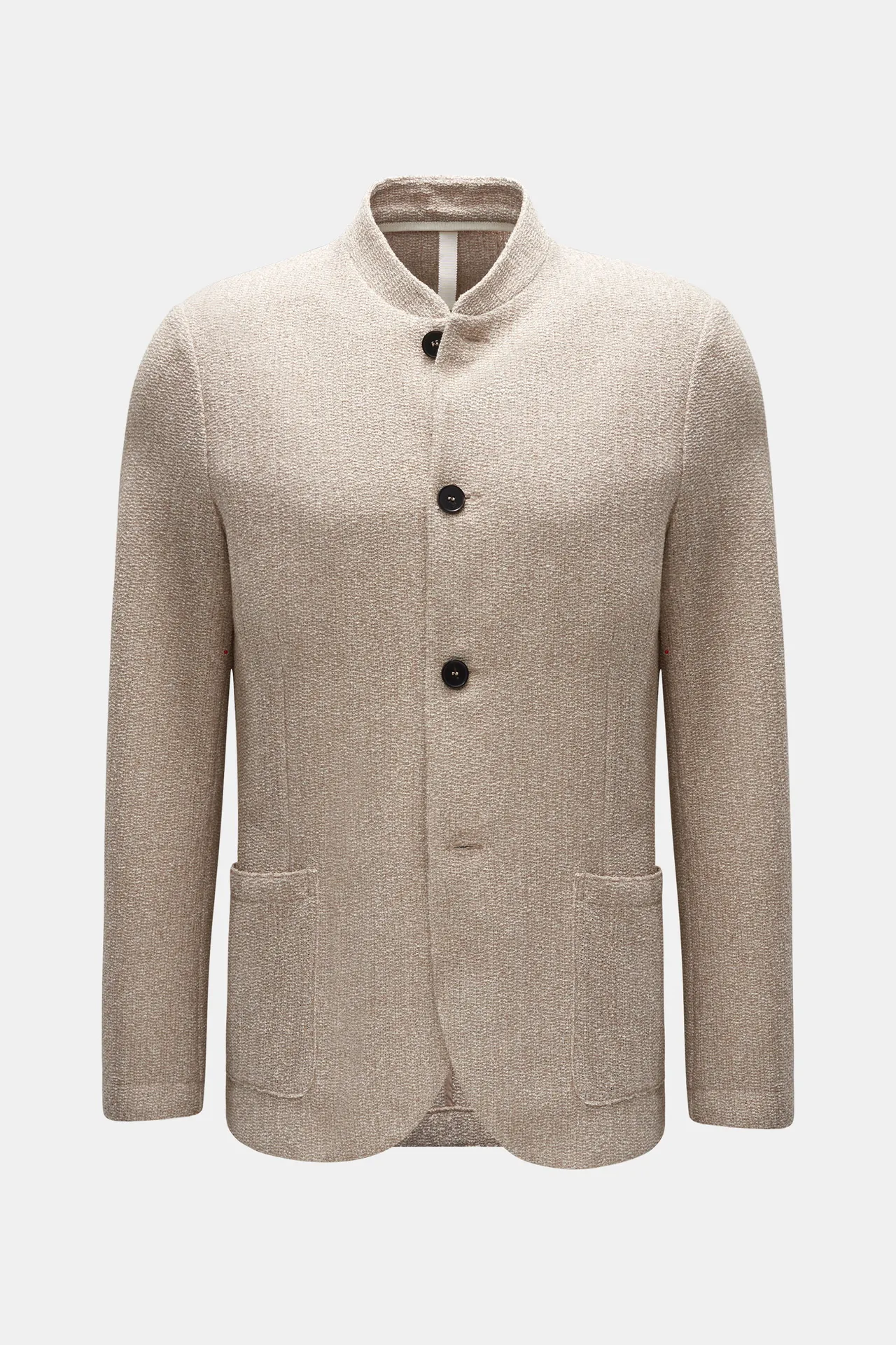 Harris Wharf London  - Herren - Strickblazer %27Nehru Jacket%27 beige/weiß gemustert Harris Wharf London  - Herren - Strickblazer %27Nehru Jacket%27 beige/weiß gemustert
