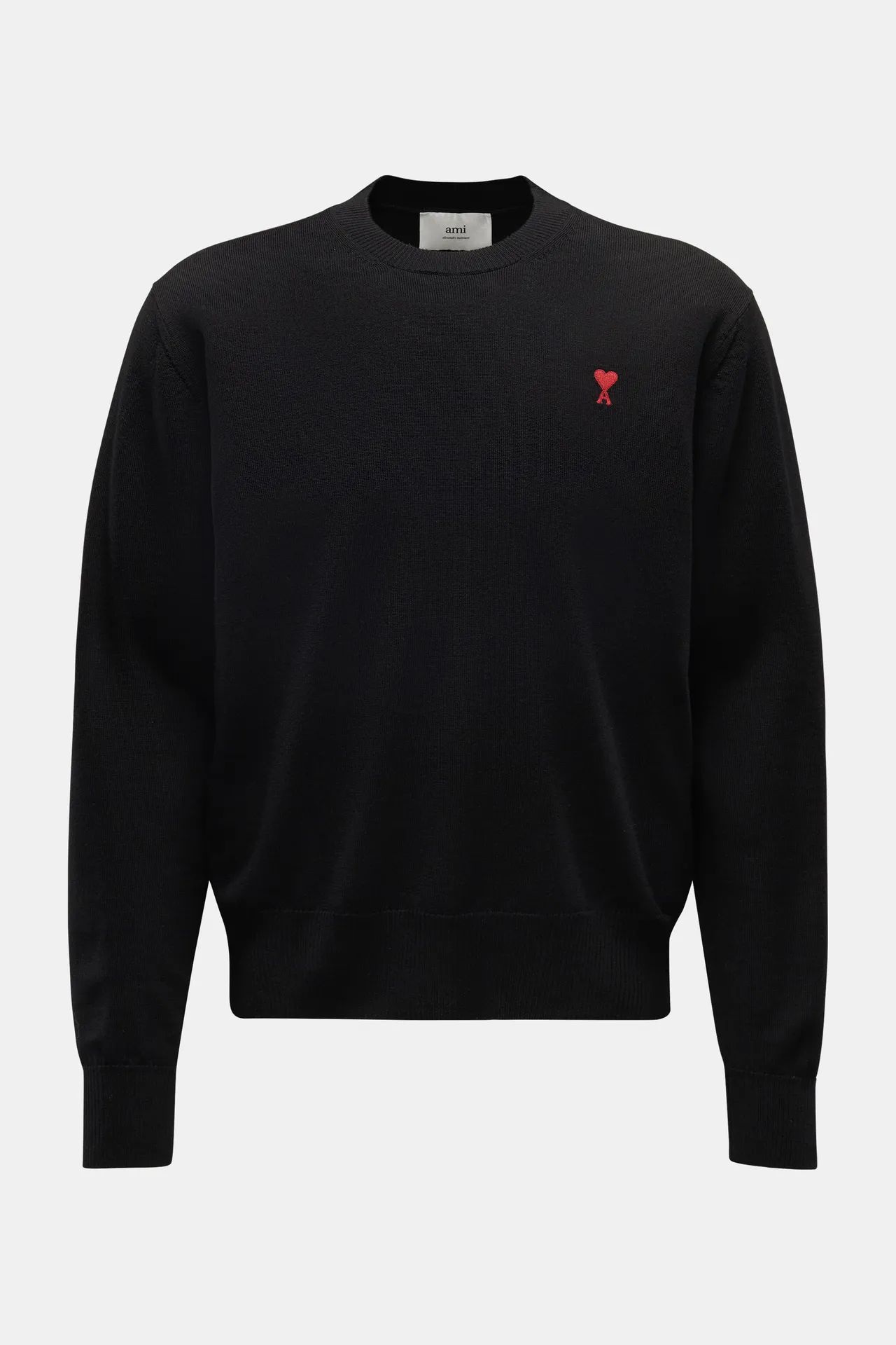 Ami Paris - Herren - Merino Rundhalspullover schwarz Ami Paris - Herren - Merino Rundhalspullover schwarz