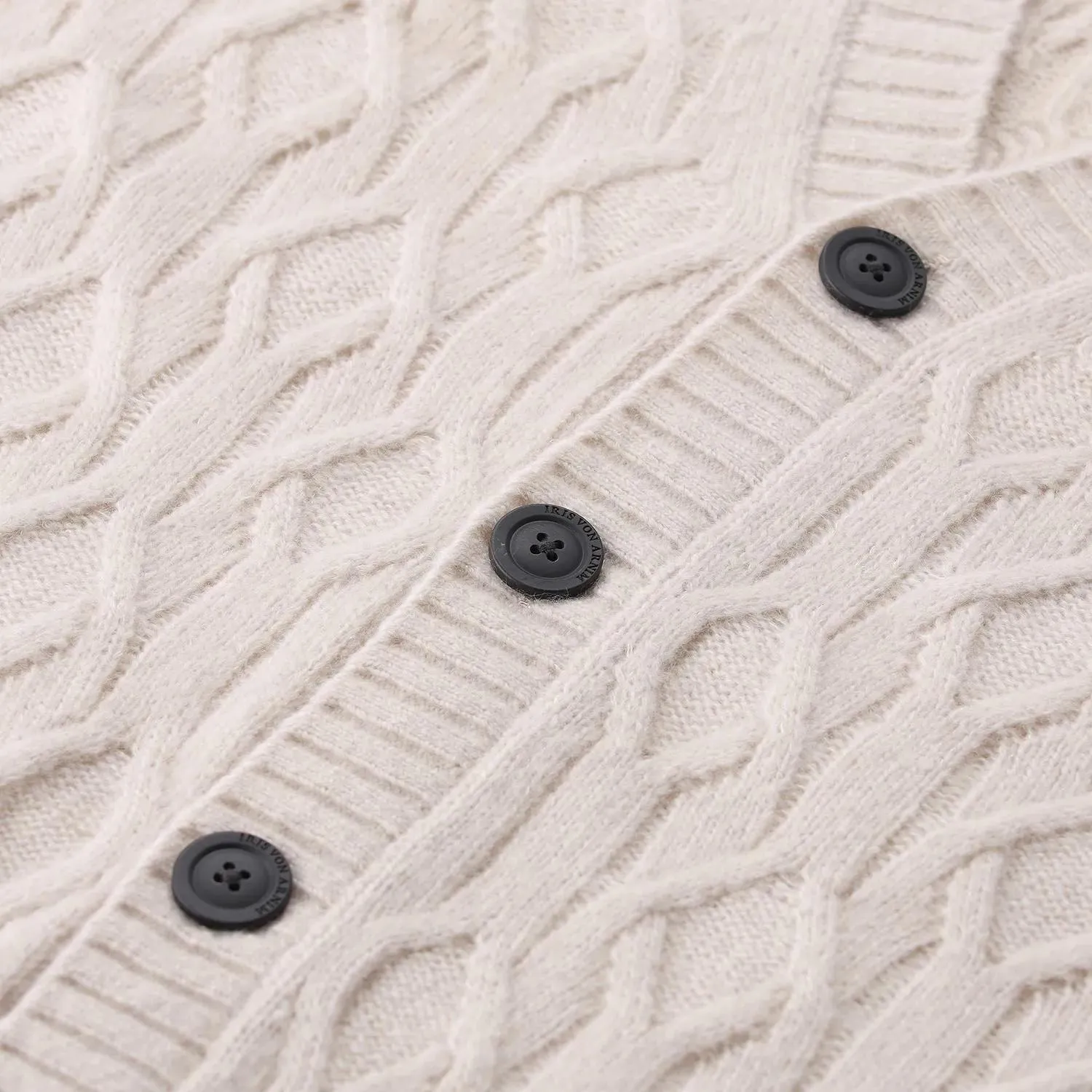 Iris von Arnim - Cardigan mit Kaschmir & Seide - Größe L - beige – Bild 3