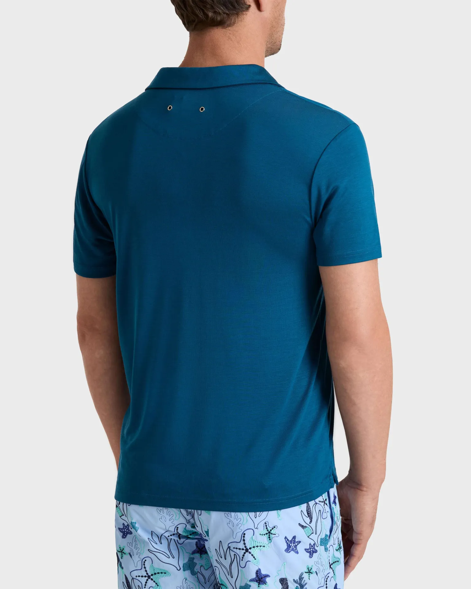Vilebrequin - Einfarbiges Polohemd Aus Tencel Für Herren - Polohemd - Pirinol - Blau - Größe XL – Bild 4