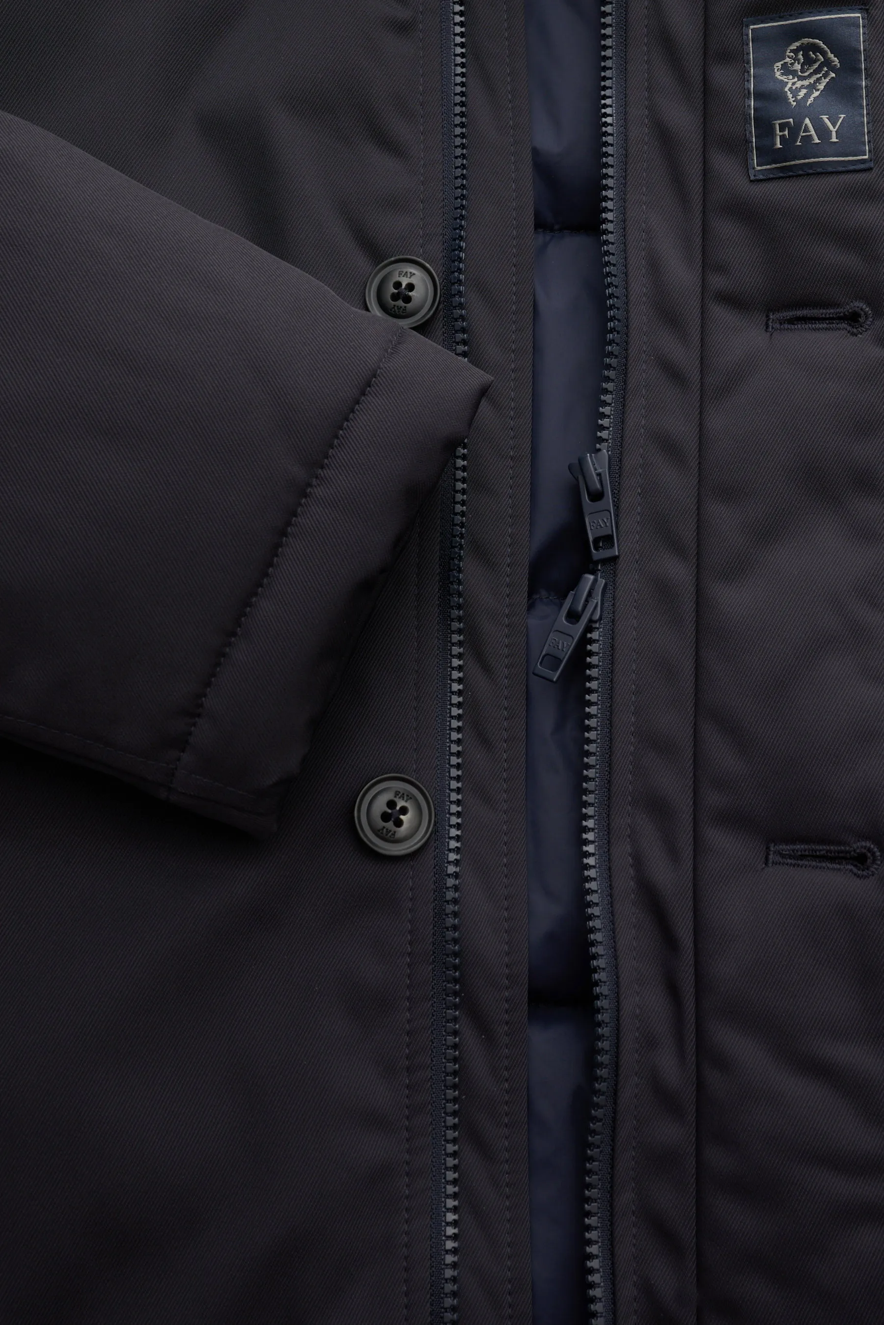 Fay - Herren - Daunenjacke 'Hooded Caban' navy – Bild 4