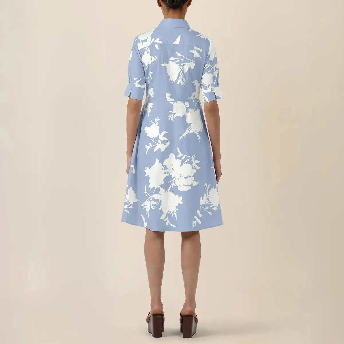 Apart - Kurzes bedrucktes Kleid - Größe 36 - blau – Bild 3