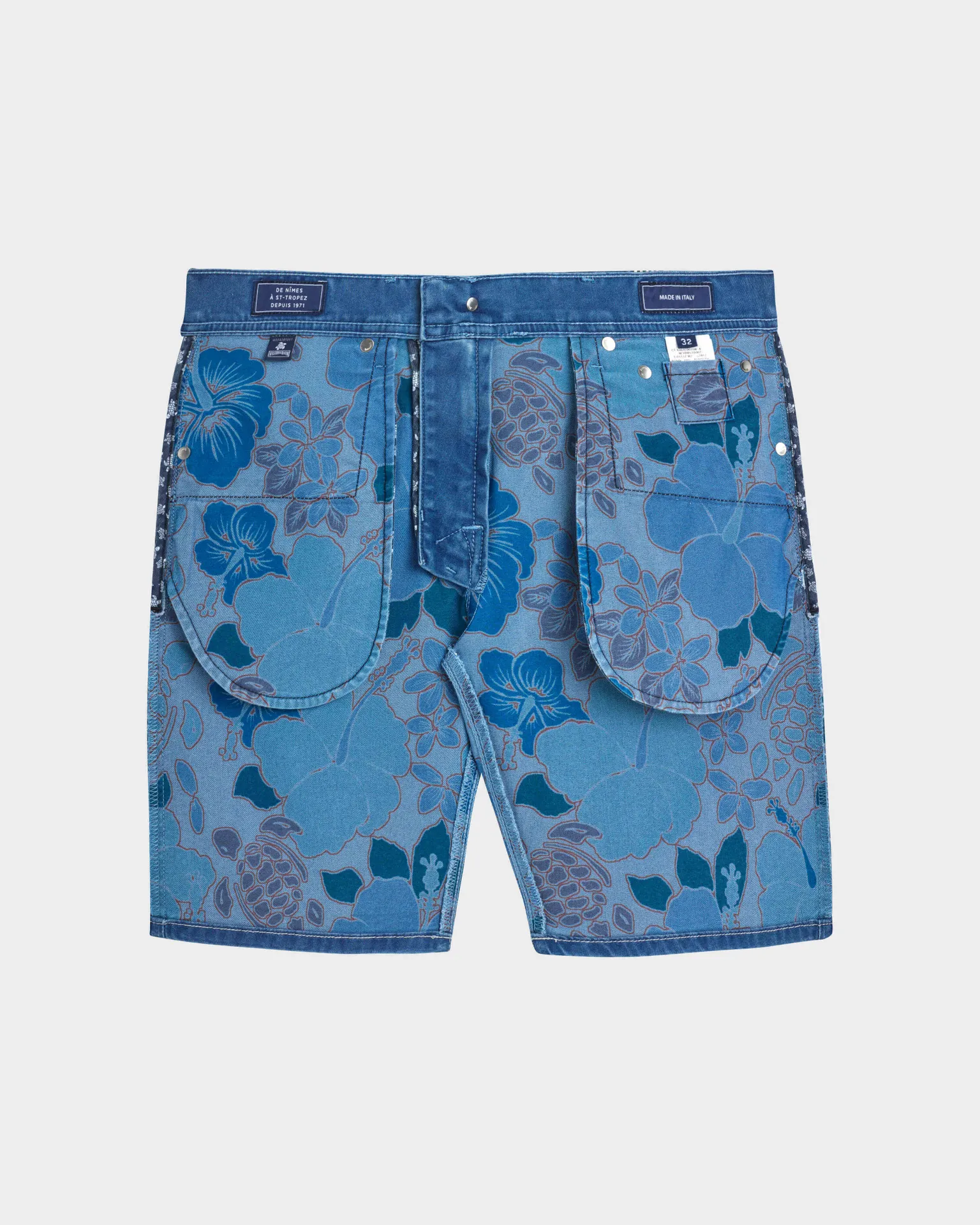 Vilebrequin - Tropical Turtles Bermudashorts Aus Denim Im 5-taschen-design Für Herren - Bermuda - Garonne - Blau - Größe 37 – Bild 3