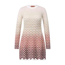 Missoni - Midikleid mit Chevron-Muster - Größe 42 - weiß Missoni - Midikleid mit Chevron-Muster - Größe 42 - weiß