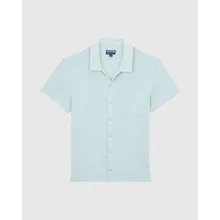 Vilebrequin - Solid Unisex-bowling-hemd Aus Baumwolle - Hemd - Charli - Blau - Größe L Vilebrequin - Solid Unisex-bowling-hemd Aus Baumwolle - Hemd - Charli - Blau - Größe L