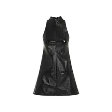Courrèges - Black Cotton 2 Pockets Vinyl A-Line Dress - Größe 36 - schwarz Courrèges - Black Cotton 2 Pockets Vinyl A-Line Dress - Größe 36 - schwarz