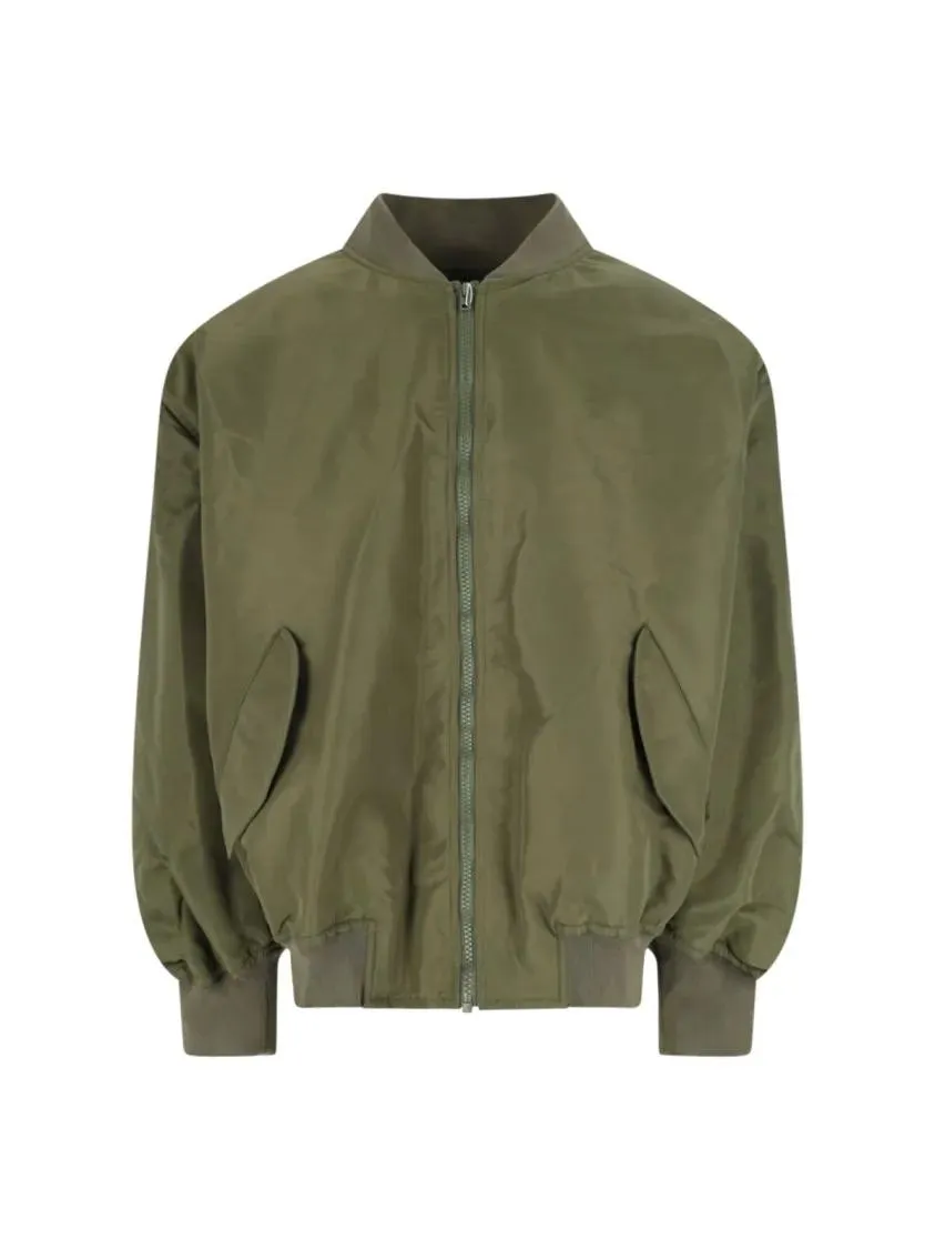 Hed Mayner - Green Nylon Zip Jacket With Ribbed Details - Größe L - green Hed Mayner - Green Nylon Zip Jacket With Ribbed Details - Größe L - green