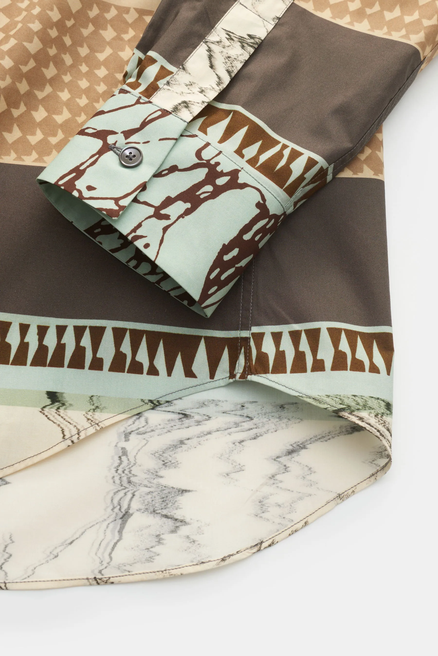 Paul Smith - Herren - Casual Hemd Kent-Kragen dunkelbraun/mintgrün/hellbraun gemustert – Bild 3