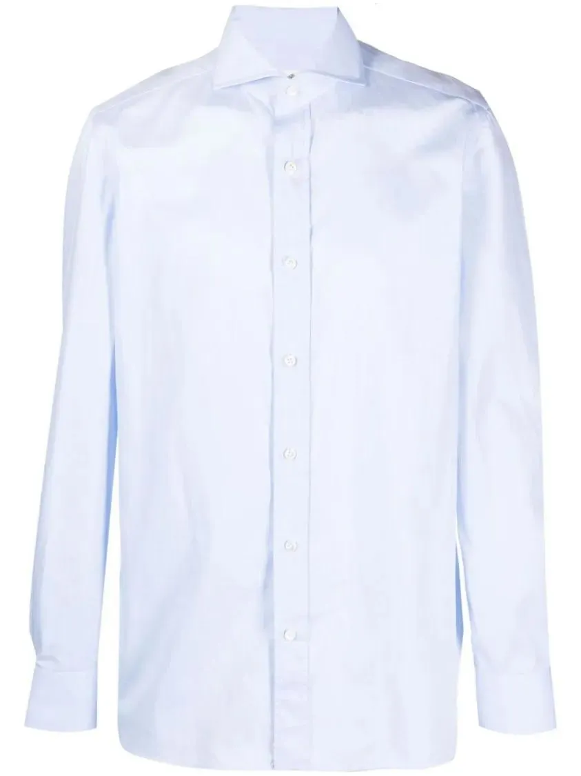 BORRELLI - Optical White Cotton Shirt With Spread Collar - Größe 39 - weiß BORRELLI - Optical White Cotton Shirt With Spread Collar - Größe 39 - weiß