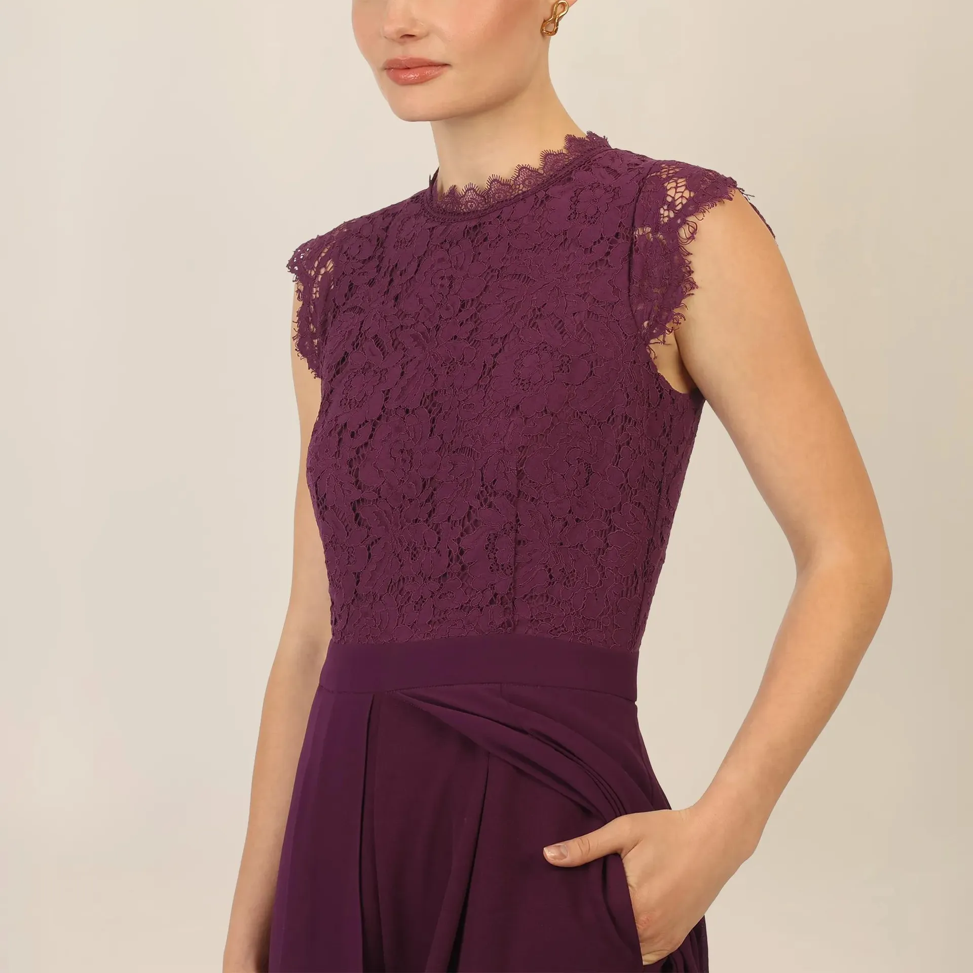 Apart - Overall mit Spitzenoberteil - Größe 36 - violett – Bild 3