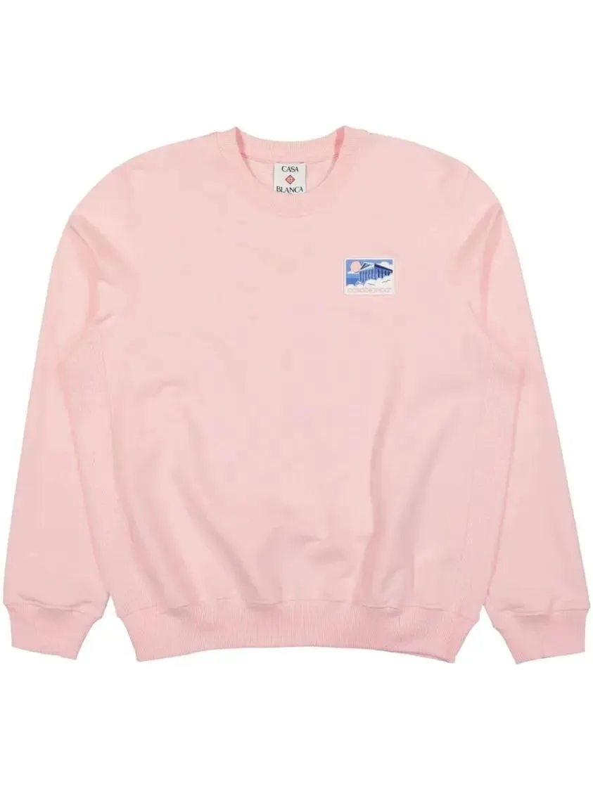 Casablanca - Light Pink Greek Temple-Appliqué Sweatshirt - Größe XXL - pink Casablanca - Light Pink Greek Temple-Appliqué Sweatshirt - Größe XXL - pink