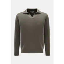 Soft Goat - Herren - Cashmere Strickpolo graugrün Soft Goat - Herren - Cashmere Strickpolo graugrün