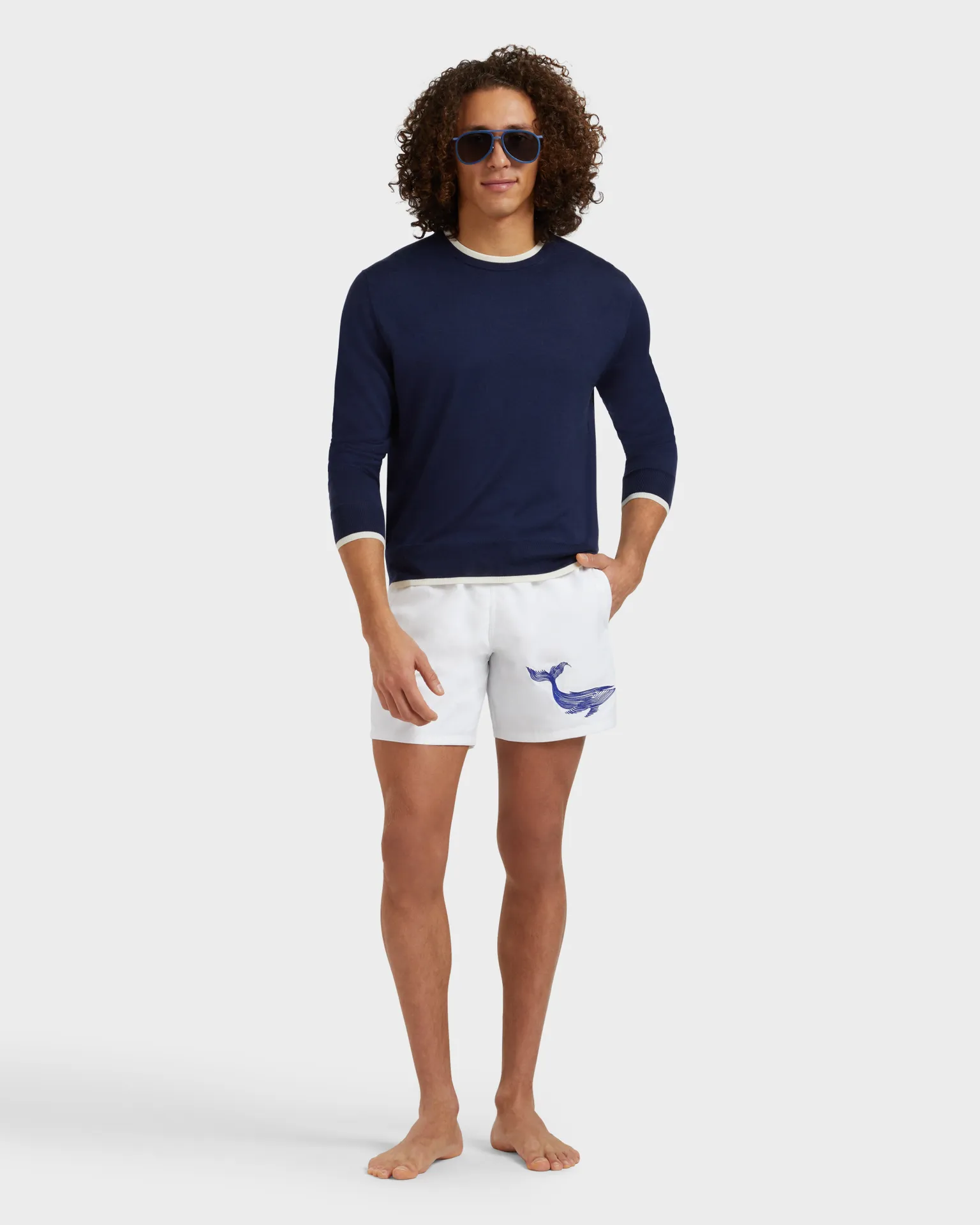 Vilebrequin - Whale Badeshorts Mit Stickerei Für Herren - Bademode - Motu - Weiss - Größe L – Bild 5