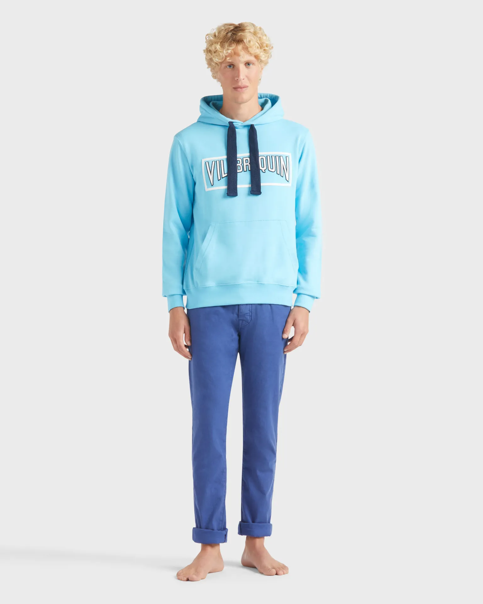 Vilebrequin - Solid Kapuzenpullover Aus Baumwolle Für Herren - Sweatshirt - Martin - Blau - Größe M – Bild 3