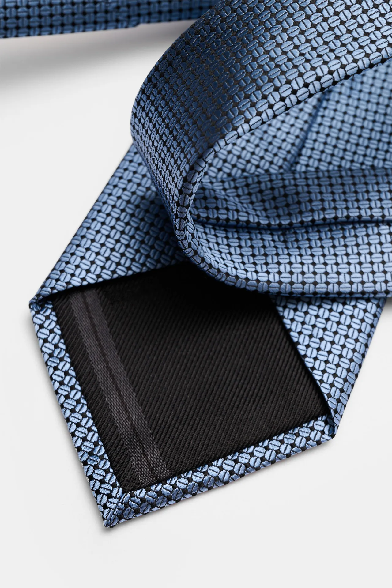 Zegna - Herren - Seidenkrawatte rauchblau/schwarz gemustert – Bild 4