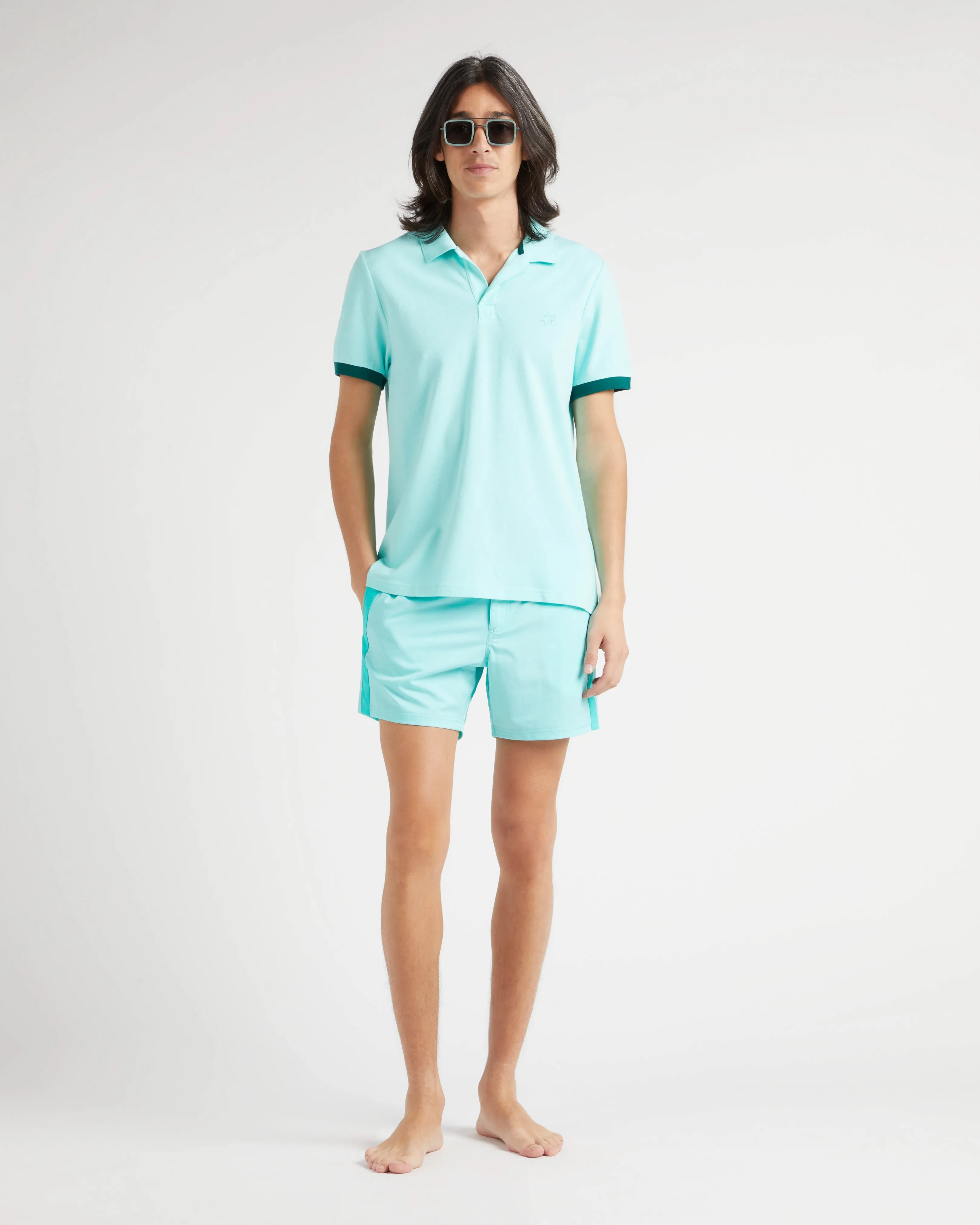 Vilebrequin - Color Block Stretch-badeshorts Mit Flachem Bund Für Herren - Bademode - Merle - Blau - Größe M – Bild 5