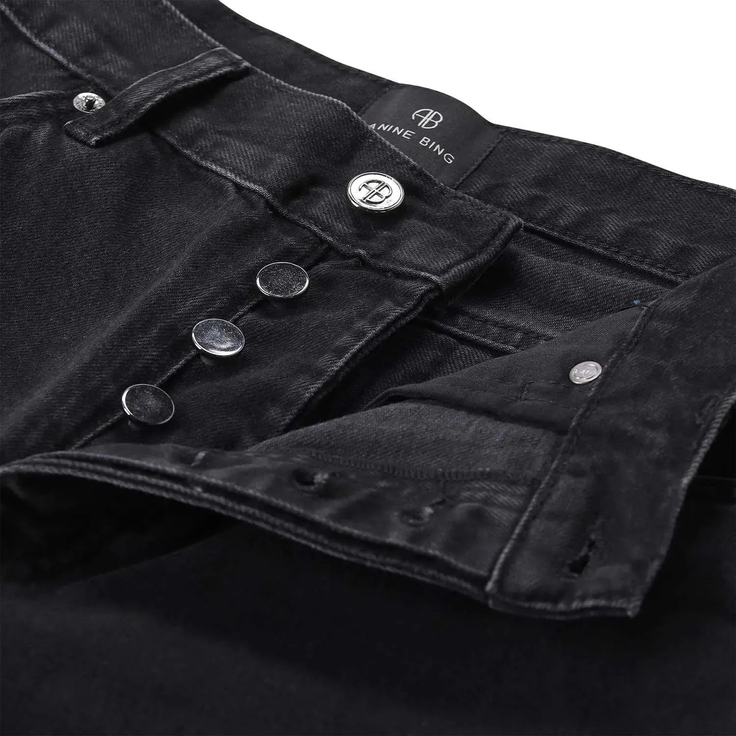 Anine Bing - Straight-Fit Jeans Roy - Größe 29 - schwarz – Bild 2