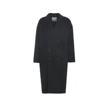 Amaranto - Oversized Double-Breasted Wool-Cashmere Blend Coat - Größe 48 - schwarz Amaranto - Oversized Double-Breasted Wool-Cashmere Blend Coat - Größe 48 - schwarz