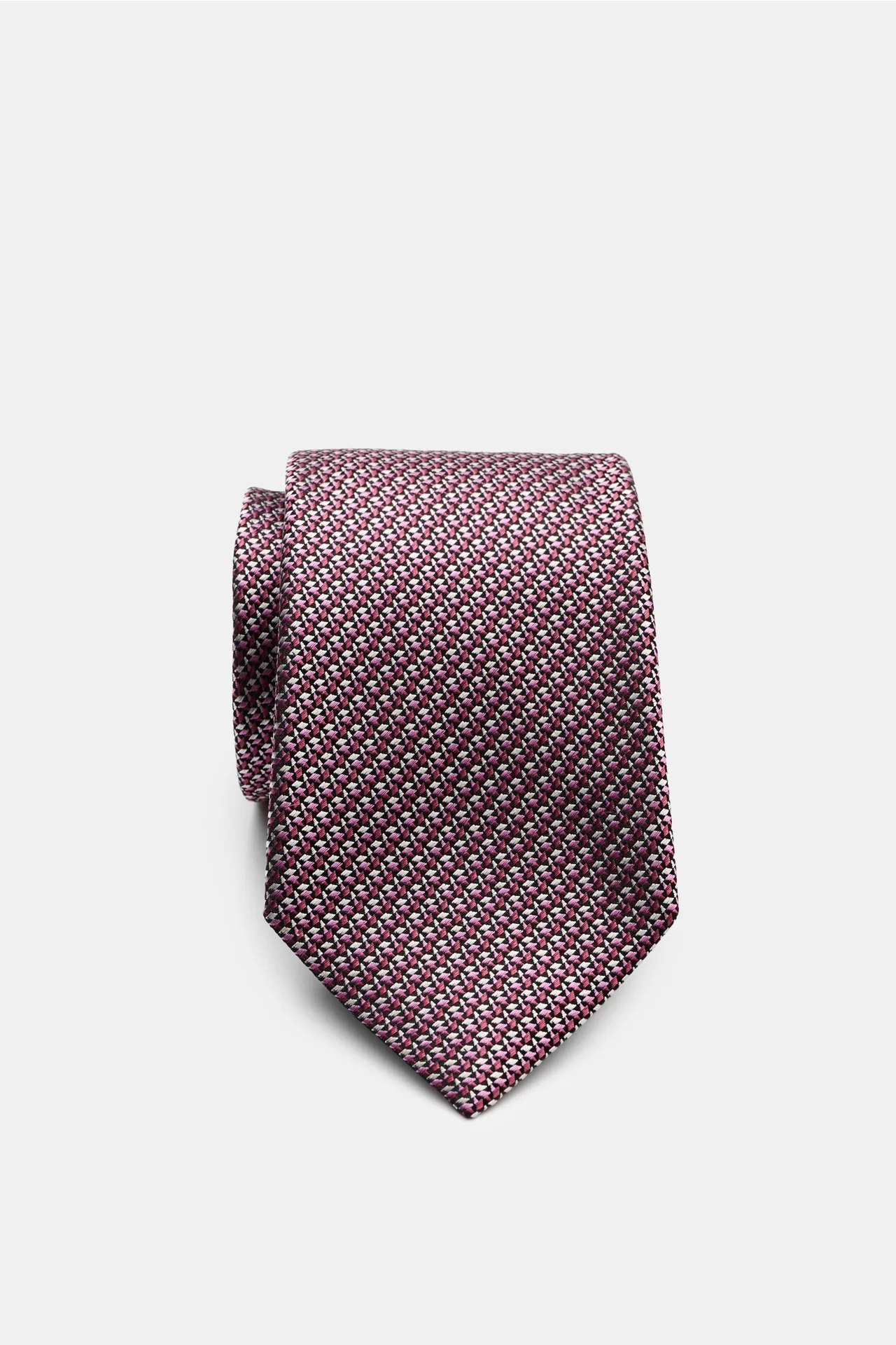 Zegna - Herren - Seidenkrawatte violett/schwarz/hellgrau gemustert – Bild 4