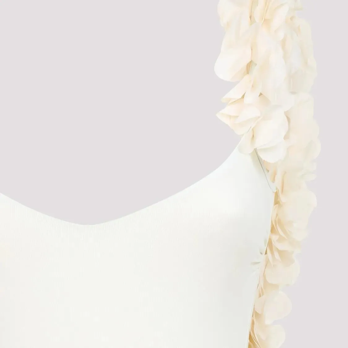 La Reveche - Ivory One-Piece Swimsuit With Floral Appliqués - Größe L - beige – Bild 2