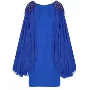 Ivan Montesi - Beaded Shoulders Dress - Größe 50 - blue Ivan Montesi - Beaded Shoulders Dress - Größe 50 - blue