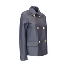 The One - Navy Cotton Double-Breasted Coat - Größe 40 - grau The One - Navy Cotton Double-Breasted Coat - Größe 40 - grau