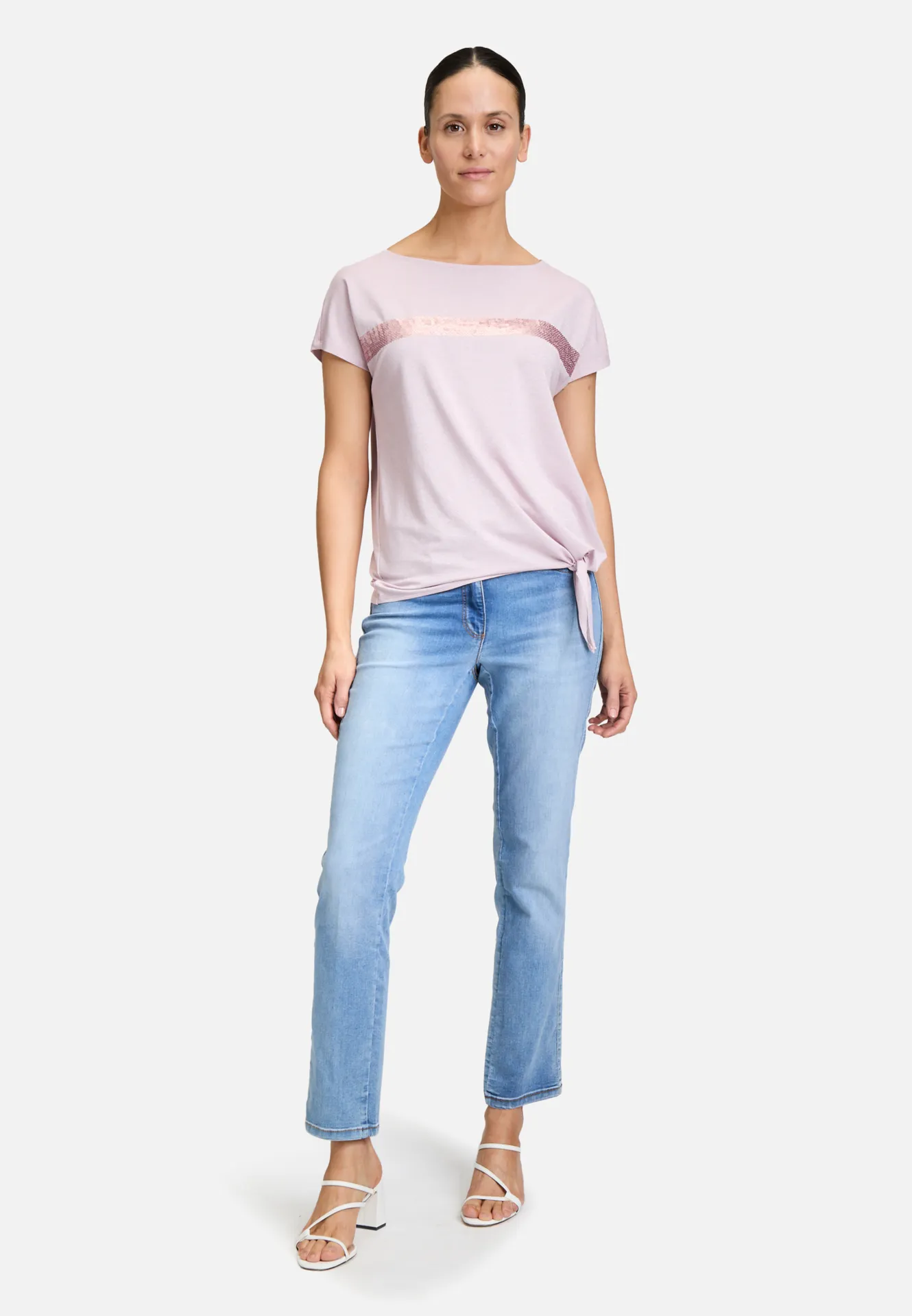 Halbarm-Shirt mit Schleifenknoten