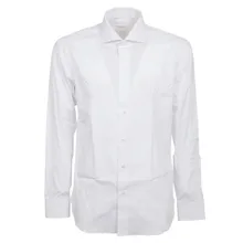 BUONAMASSA - Tailored White Cotton Shirt With Button-Down Front - Größe 42 - weiß BUONAMASSA - Tailored White Cotton Shirt With Button-Down Front - Größe 42 - weiß