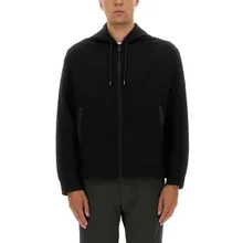 Premiata - Zip Sweatshirt With Contrasting Fabric Panel - Größe M - schwarz Premiata - Zip Sweatshirt With Contrasting Fabric Panel - Größe M - schwarz