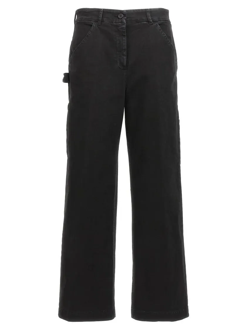 NUDE - Straight Leg Cargo Pants With Medium Waist - Größe 40 - schwarz NUDE - Straight Leg Cargo Pants With Medium Waist - Größe 40 - schwarz