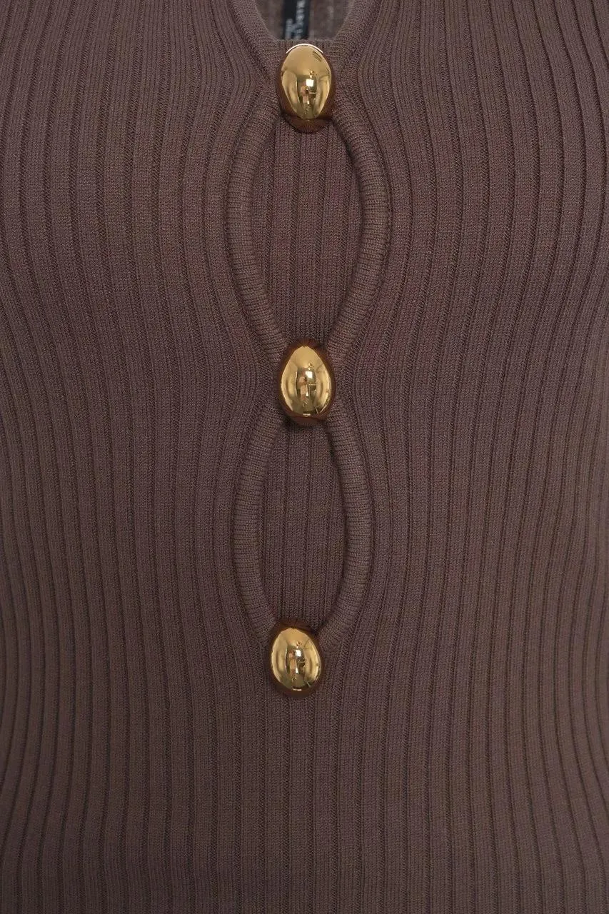 Guess - Knit maxi dress - Größe 44 - braun – Bild 3