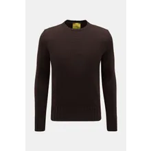 B.F. Knitwear - Herren - Merino Rundhalspullover dunkelbraun B.F. Knitwear - Herren - Merino Rundhalspullover dunkelbraun
