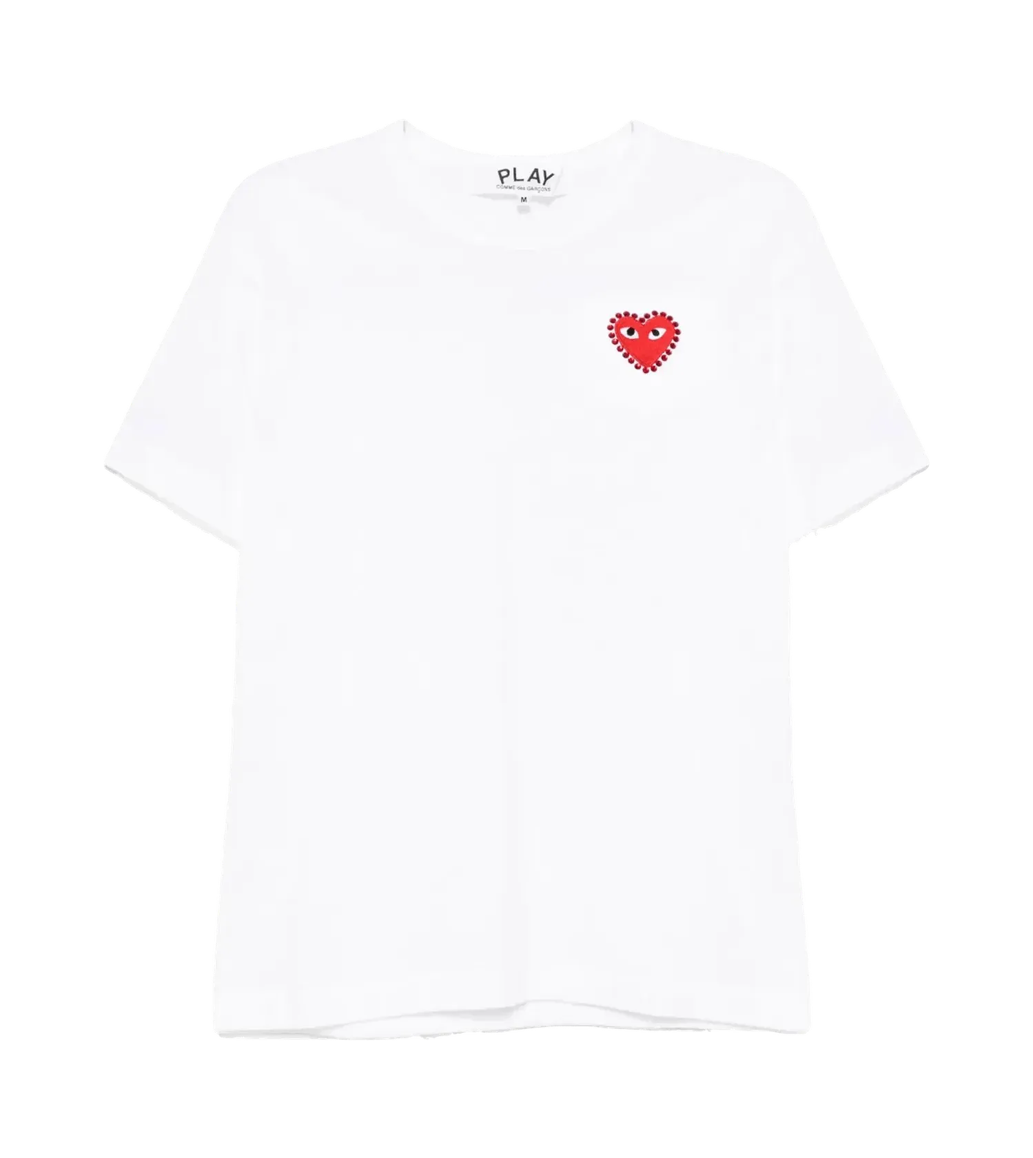 Comme des Garcons Play - T-Shirt mit Kristallverzierung - Größe XXL - weiß Comme des Garcons Play - T-Shirt mit Kristallverzierung - Größe XXL - weiß