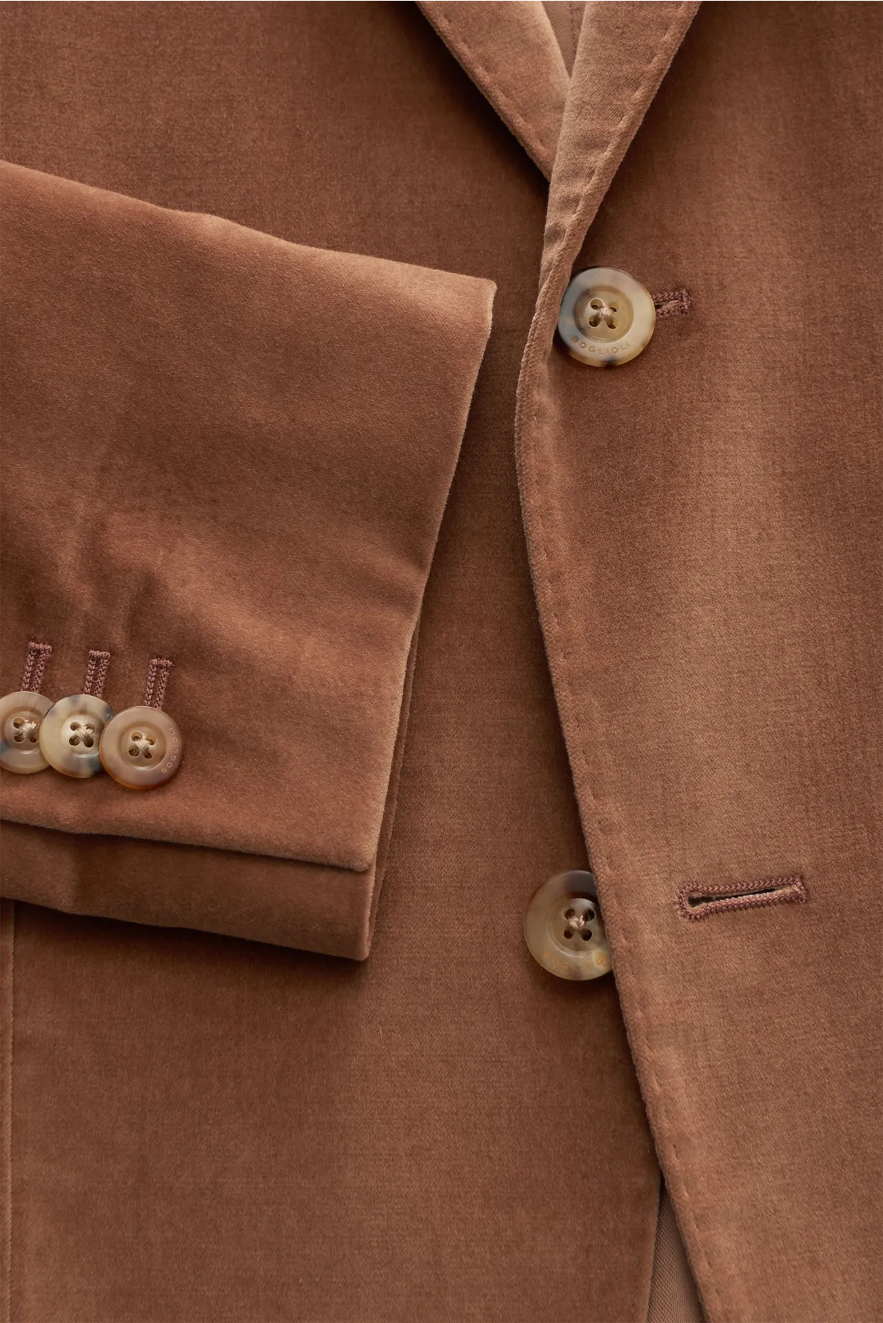 Boglioli - Herren - Samtsakko 'K. Jacket' hellbraun – Bild 2