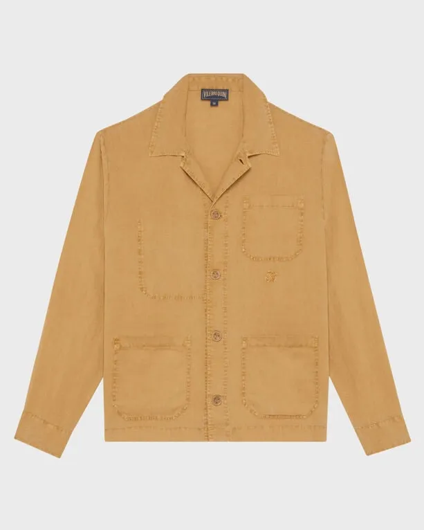 Vilebrequin - Solid Overshirt Aus Leinen Für Herren - Jacke - Corentin - Marone - Größe L Vilebrequin - Solid Overshirt Aus Leinen Für Herren - Jacke - Corentin - Marone - Größe L