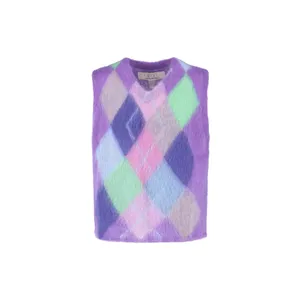 Erl - Argyle Vest – Purple - Größe L - lila Erl - Argyle Vest – Purple - Größe L - lila