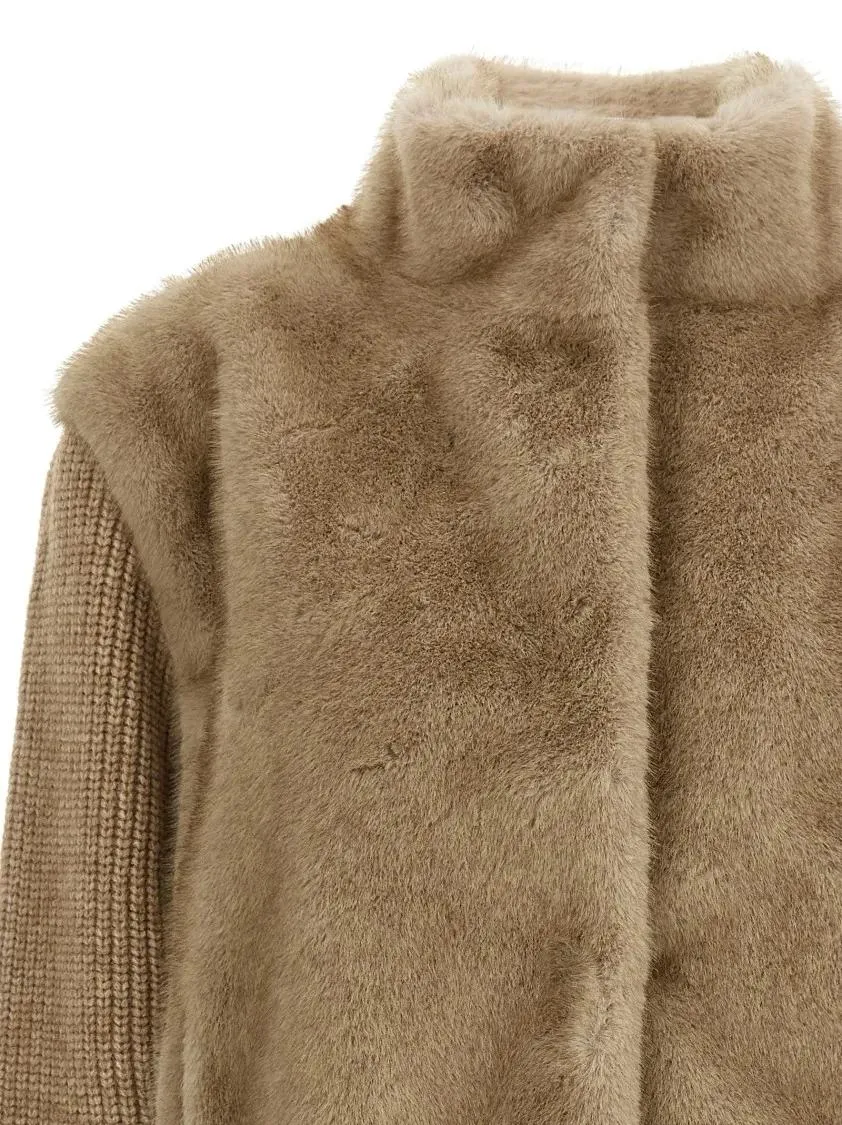 Mc2 Saint Barth - Faux Fur Bomber Jacket - Größe M - braun – Bild 3