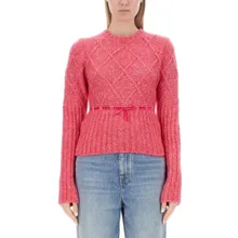 Cormio - Textured Diamond Knit Sweater - Größe 38 - rot Cormio - Textured Diamond Knit Sweater - Größe 38 - rot