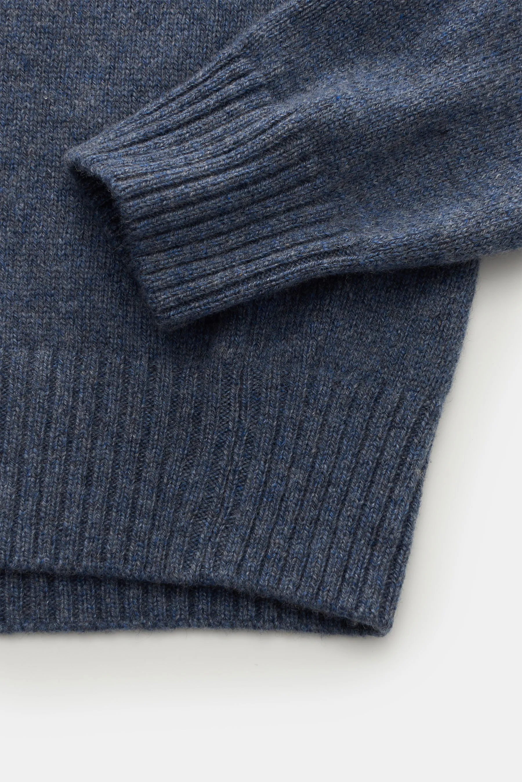 Maurizio Baldassari - Herren - Cashmere Pullover 'Open Turtle Neck' rauchblau meliert – Bild 3
