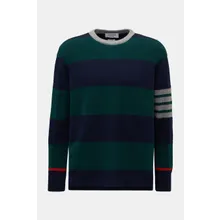 Thom Browne - Herren - Rundhalspullover grün/blau gestreift Thom Browne - Herren - Rundhalspullover grün/blau gestreift