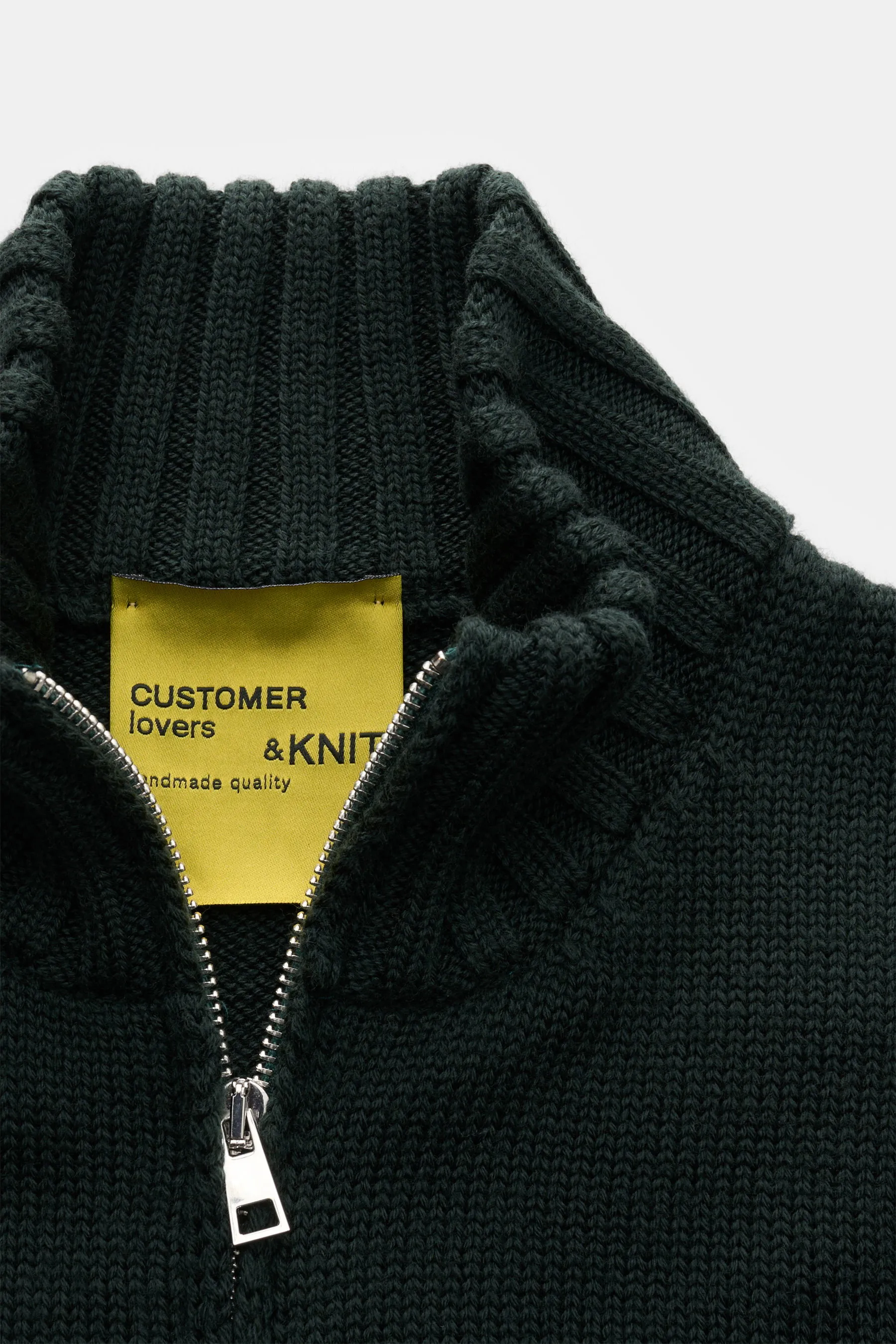 B.F. Knitwear - Herren - Merino Strickjacke dunkelgrün – Bild 2