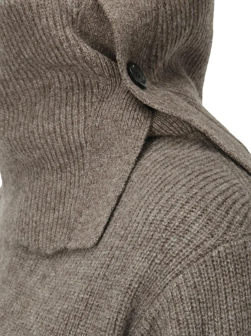 DAWEI STUDIO - Long-Sleeved Ribbed Sweater - Größe 36 - braun – Bild 2