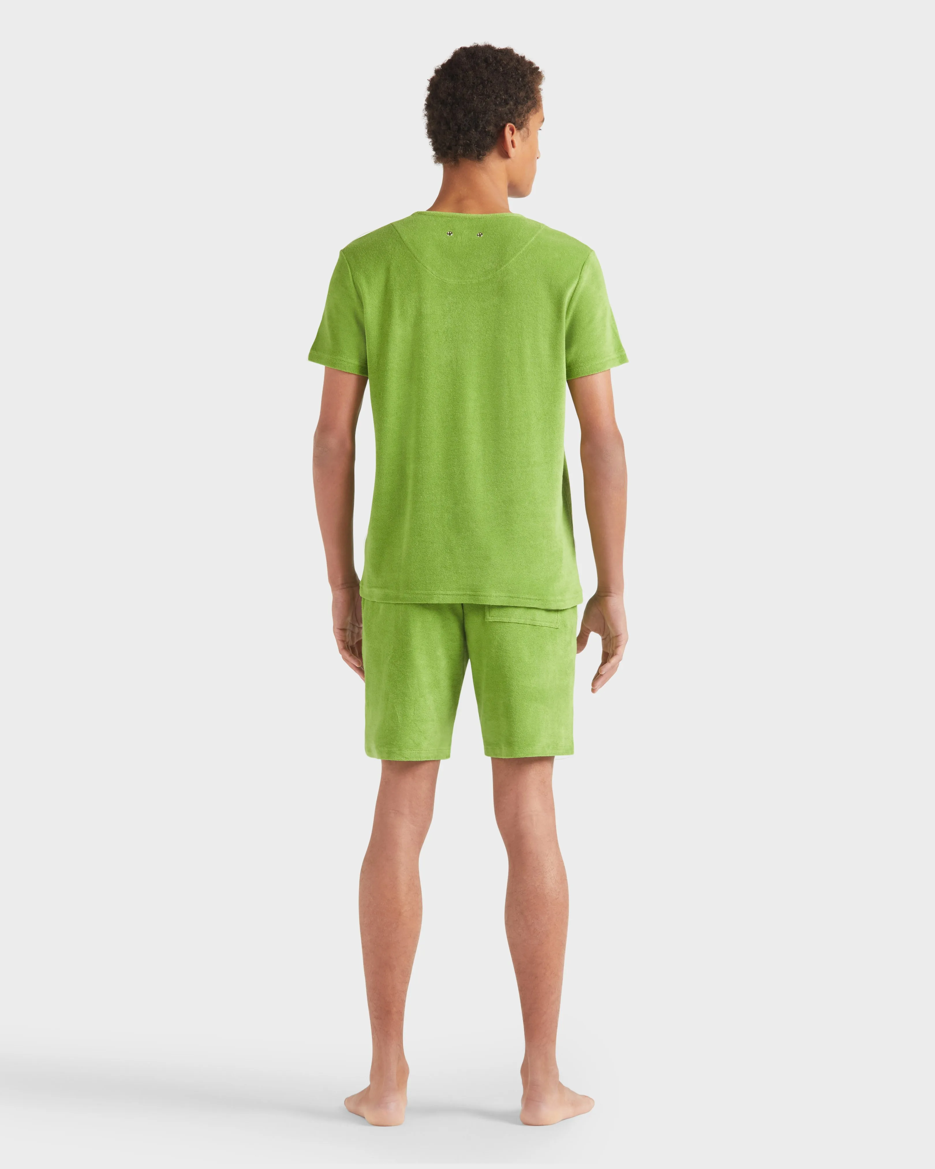 Vilebrequin - Einfarbiges Unisex-t-shirt Aus Frottee - T-shirt - Tiramisu - Grün - Größe XXL – Bild 4