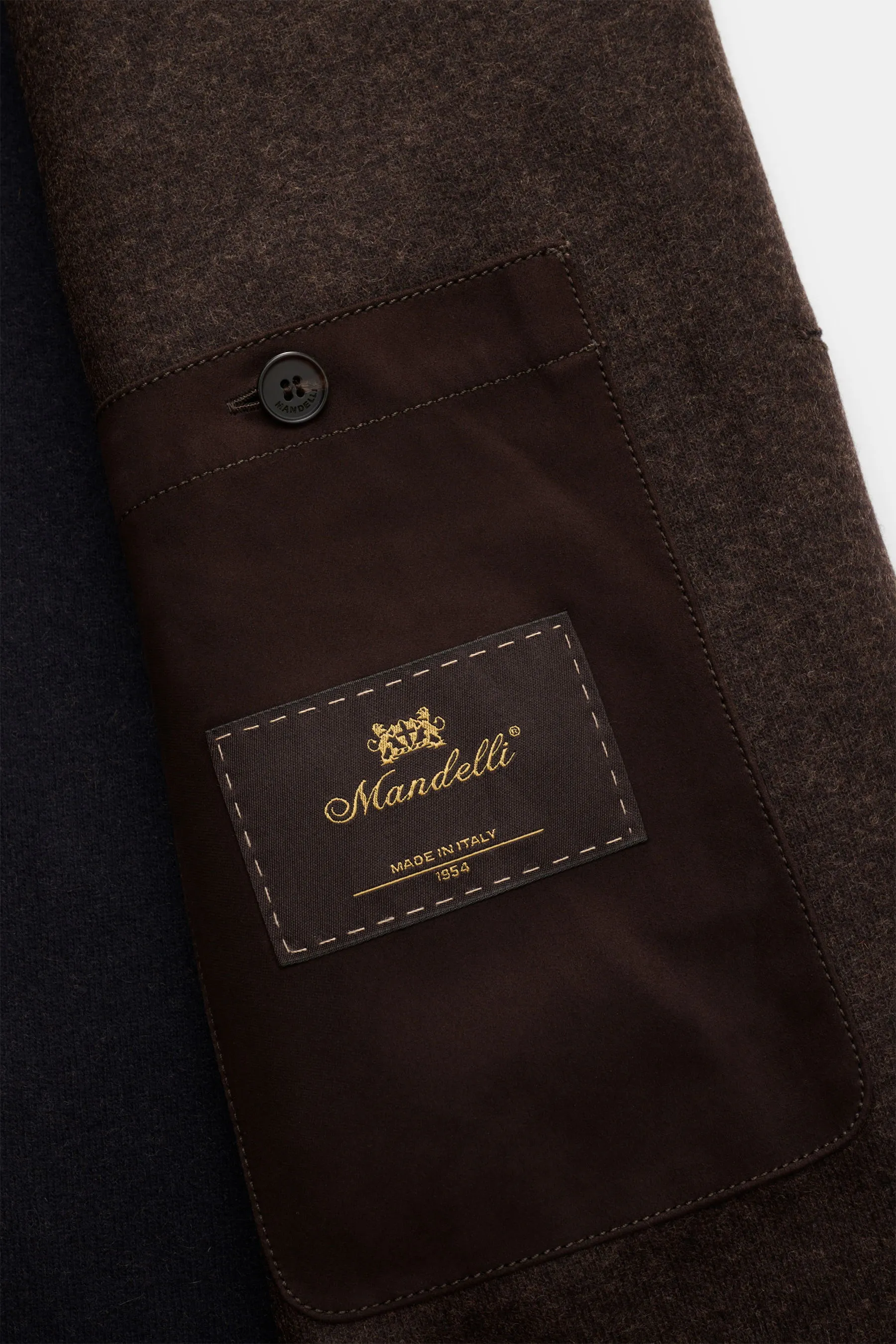 Mandelli - Herren - Cashmere Jacke dunkelbraun meliert – Bild 5