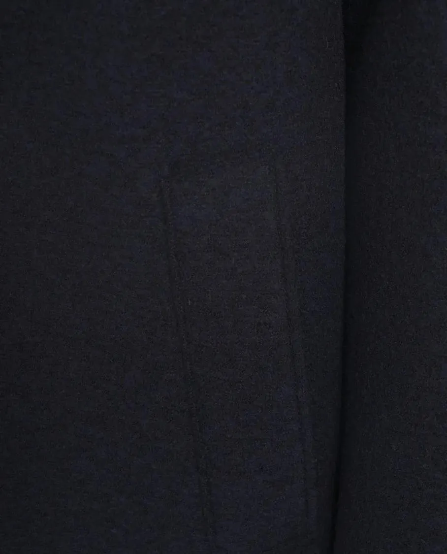 Harris Wharf - Blue Virgin Wool Coat With Hidden Buttoning And Ra - Größe 48 - schwarz – Bild 2