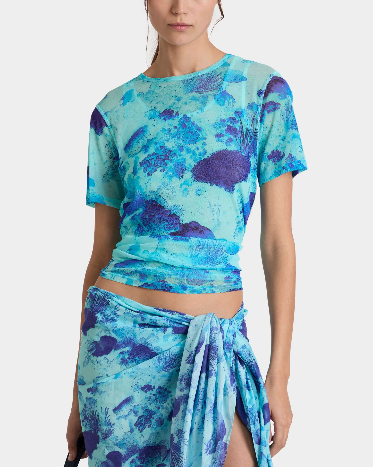 Vilebrequin - Coral Reef T-shirt Mit Tüll Für Damen - T-shirt - Lillie - Blau - Größe L – Bild 3