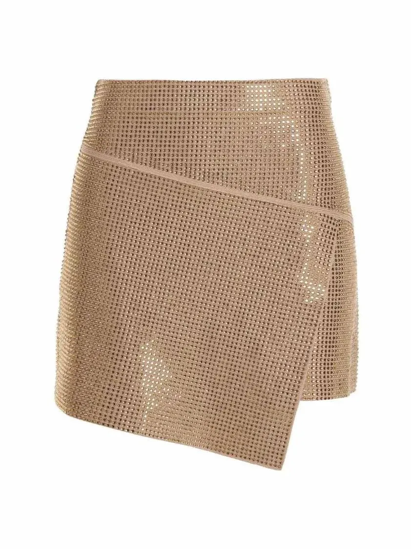 Andreadamo - Sequin Knit Skirt - Größe M - braun Andreadamo - Sequin Knit Skirt - Größe M - braun