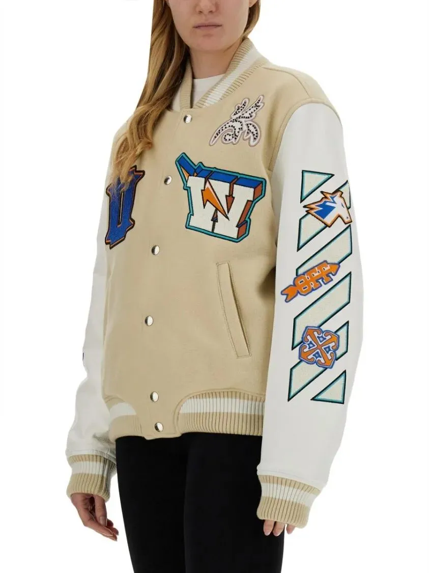 Off-White - Varsity Jacket - Größe 42 - beige – Bild 2